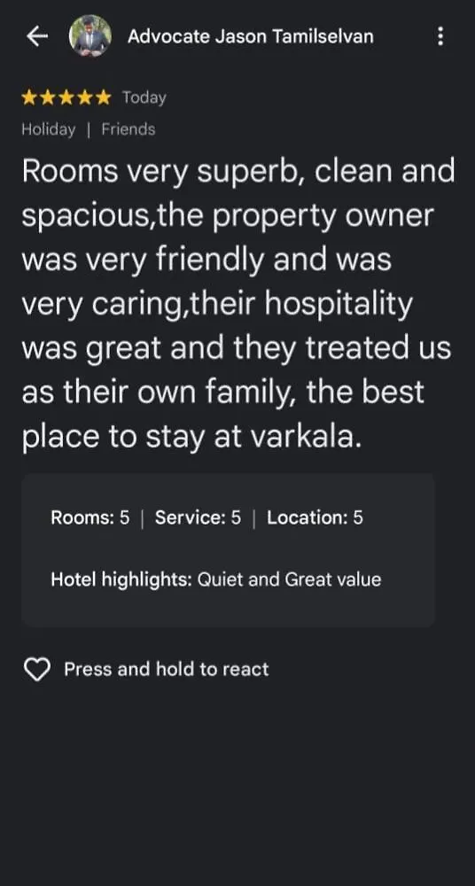 Cliff Heaven Apartment Varkala